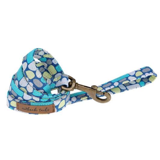 Vegan Canvas Dog Lead - Puli Puli Blue