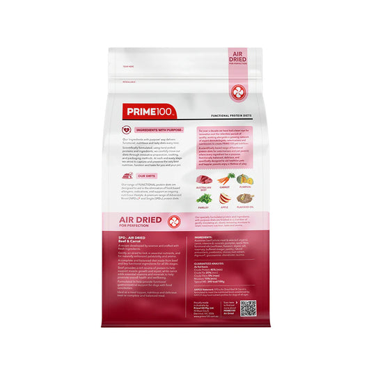 Prime100 – SPD Air Dried – Beef & Carrot