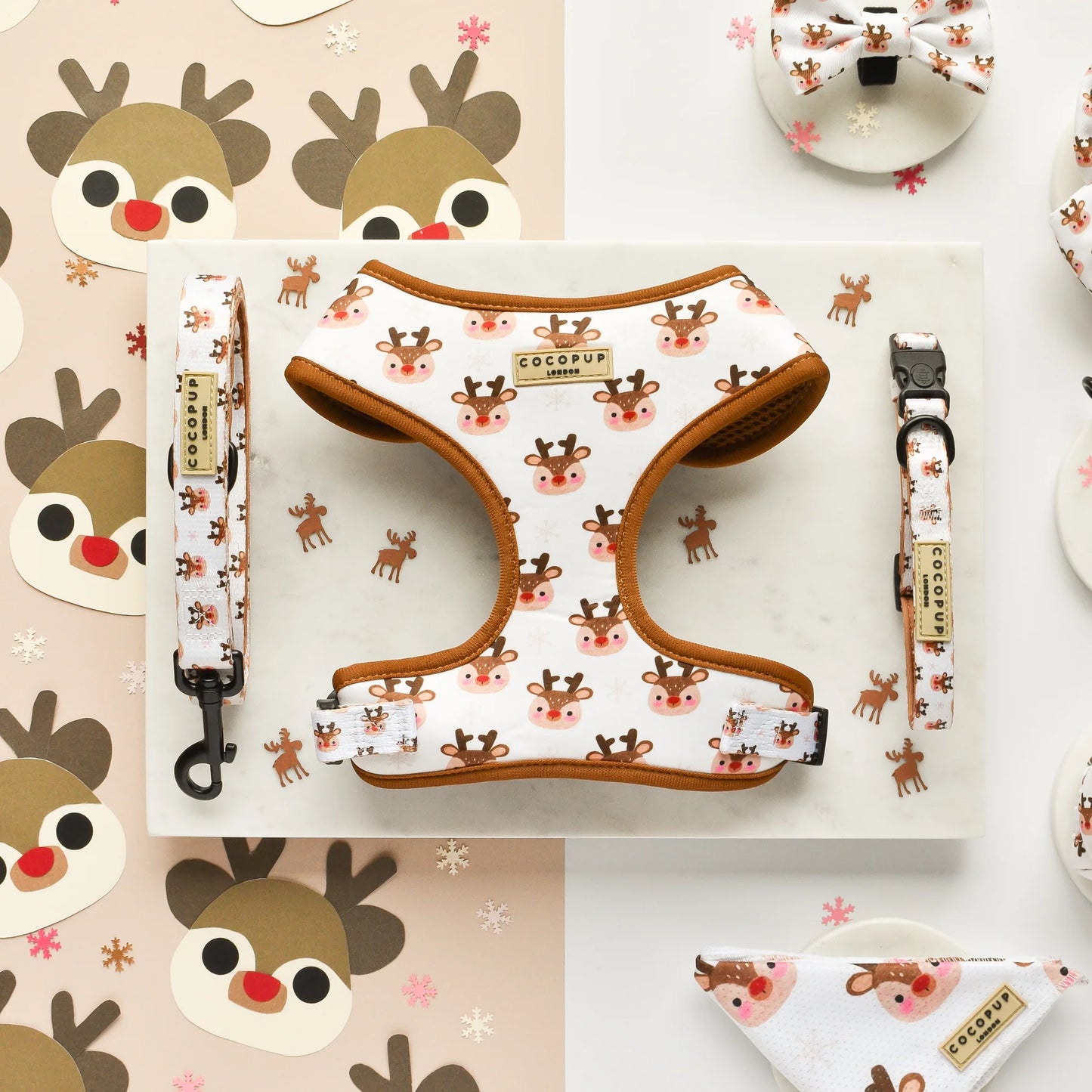 Cocopup London – Adjustable Neck Harness – Ralphie Reindeer