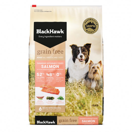 Black Hawk – Adult Dog – GRAIN FREE – Salmon