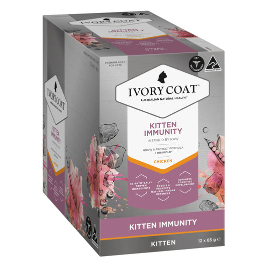 Ivory Coat – Kitten – Wet Food Trays – Inspired By Raw – Kitten Immunity 12x85g
