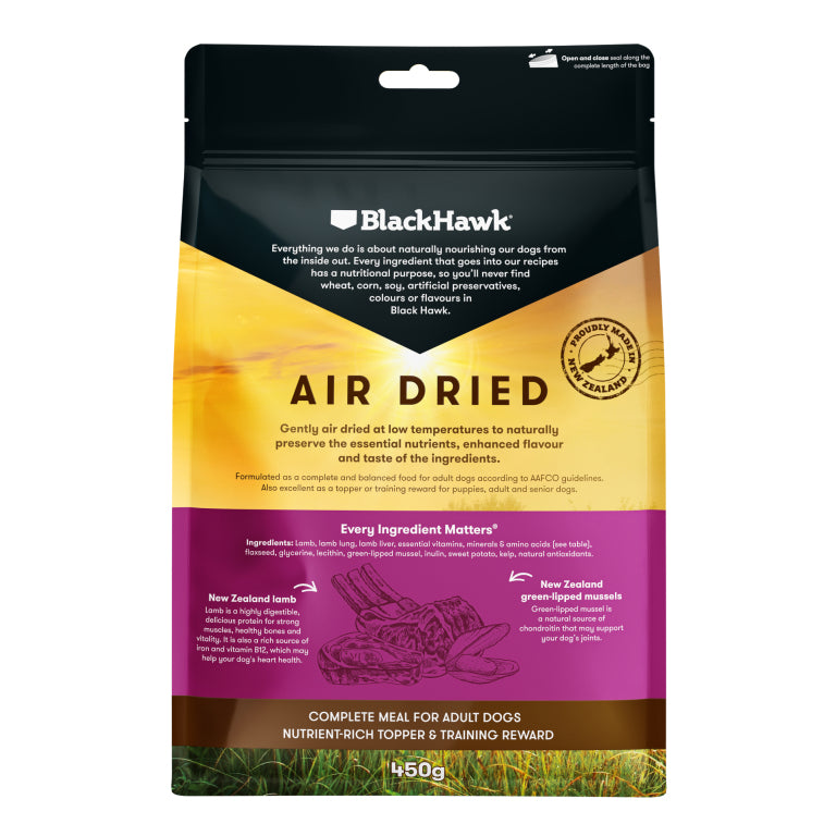 Black Hawk – Adult Dog – Air Dried Lamb