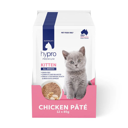 Hypro Premium Kitten Pouches - Chicken Pate - 12 x 85g