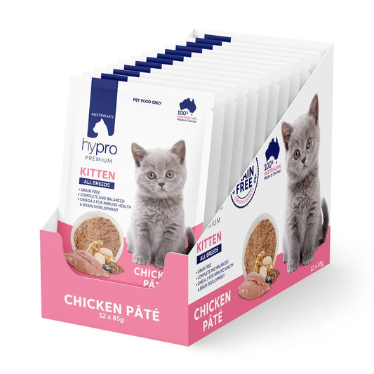Hypro Premium Kitten Pouches - Chicken Pate - 12 x 85g
