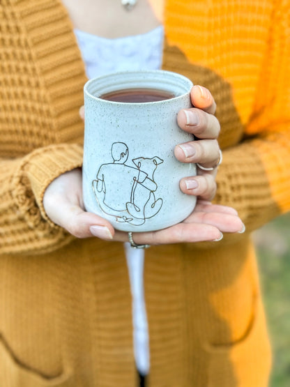 Ceramic Mug - Guy Hugging Dog