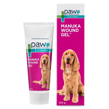 Paw Manuka Wound Gel tube and packaging on a white background