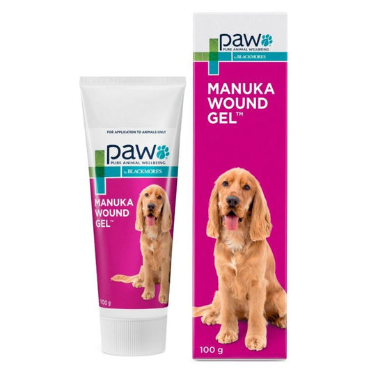 Paw Manuka Wound Gel tube and packaging on a white background