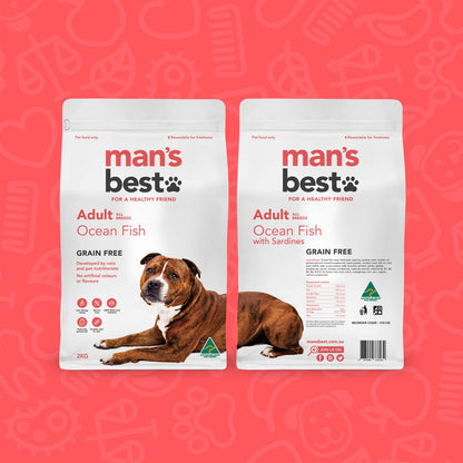 Man’s Best – Adult Dog – GRAIN FREE – Ocean Fish with Sardines