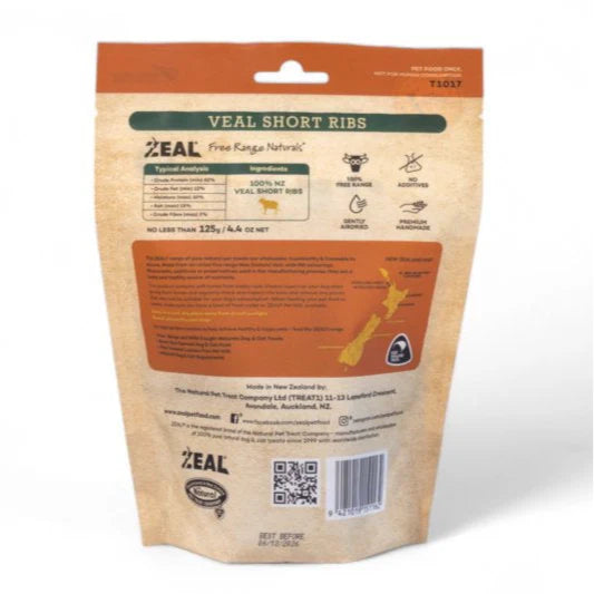 Zeal – Free Range Naturals – Veal Short Ribs 125g