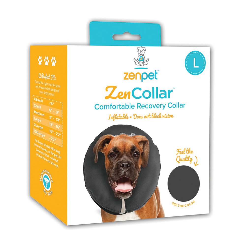 large zenpet ZenCollar packaging with a dog on a white background
