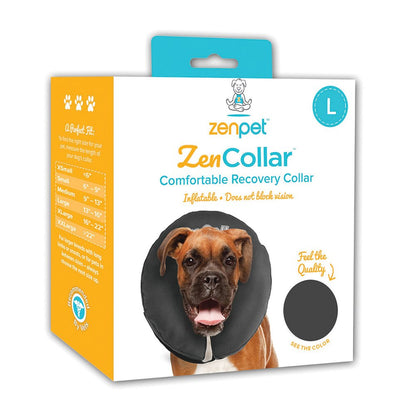 large zenpet ZenCollar packaging with a dog on a white background
