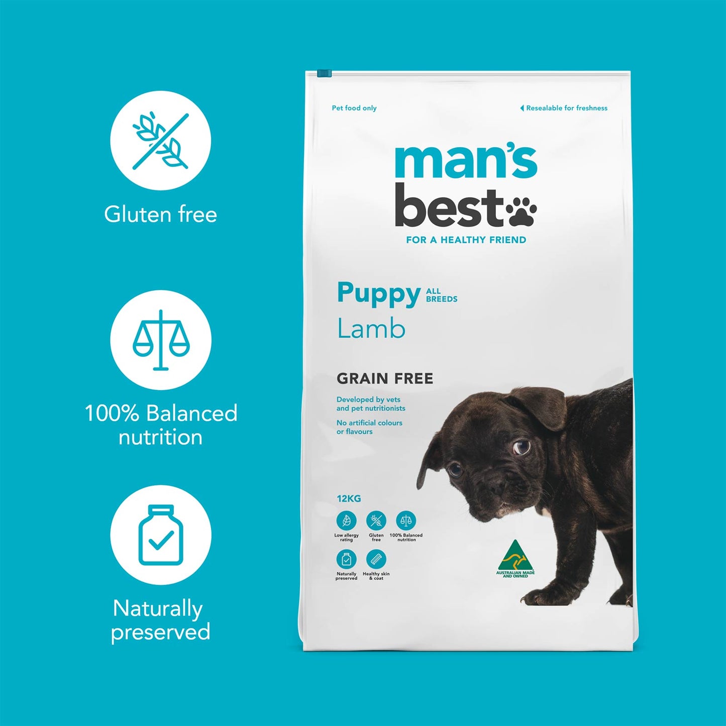 Man’s Best – Puppy – GRAIN FREE – Lamb