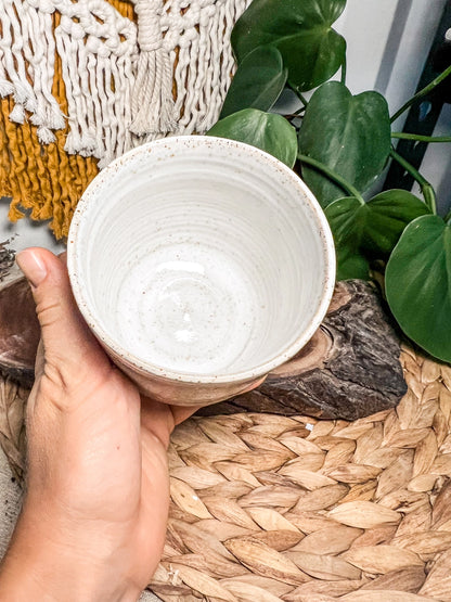Ceramic Mug Girl Sitting with Small Dog