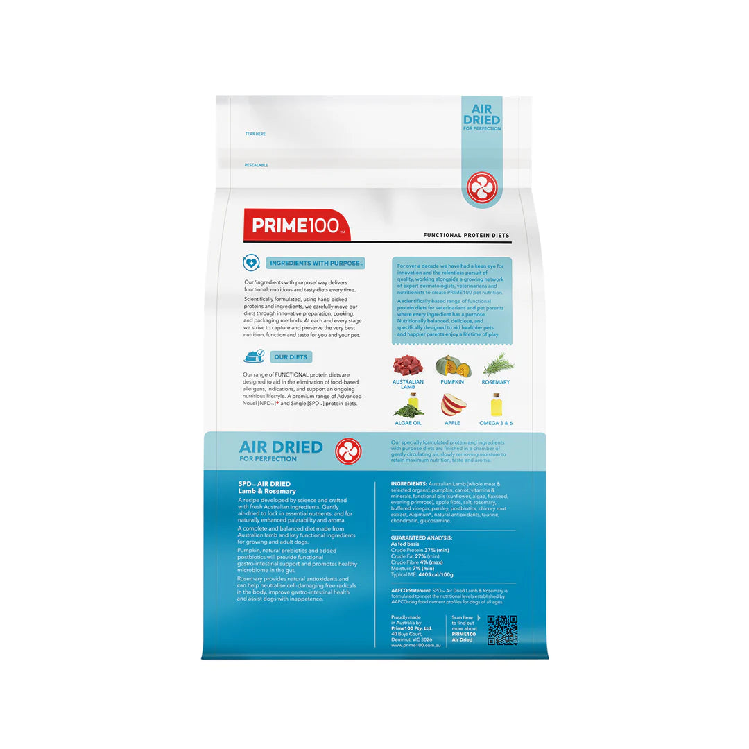 Prime100 air dried pet food package on a white background