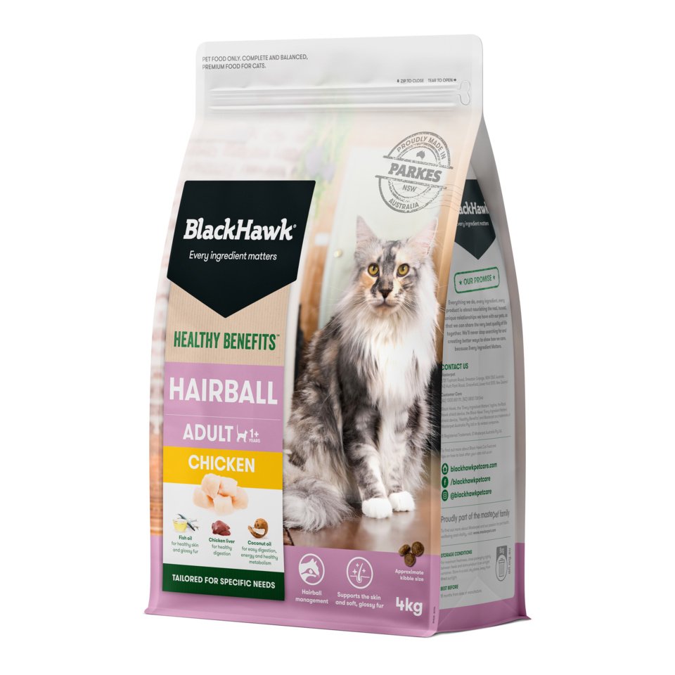 Black Hawk Adult Cat Dry Food Healthy Benefits – Hairball Management - Chicken