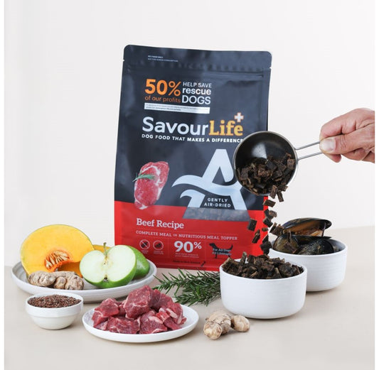 Raw ingredients of SavourLife Air Dry Dog Food, Grain-Free, High-Protein, Allergy-Friendly