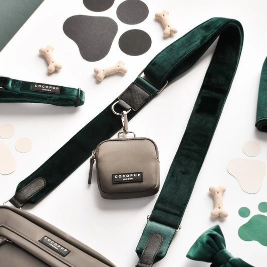 Cocopup London – Walking Bag Strap – Forest Green Velvet