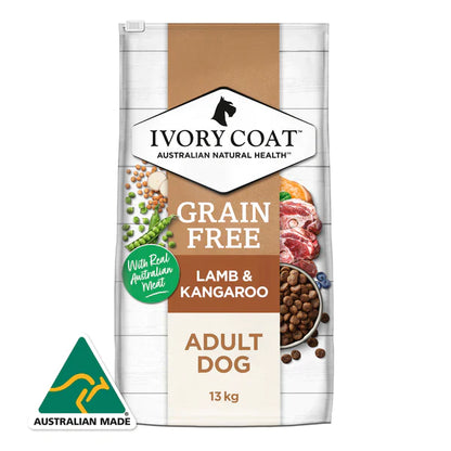 Ivory Coat – Adult Dog – GRAIN FREE – Lamb & Kangaroo