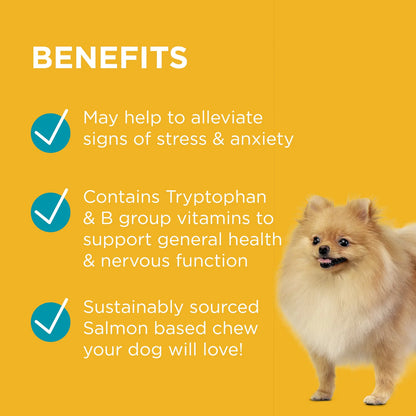 Complete Calm with benefits listed on a yellow background