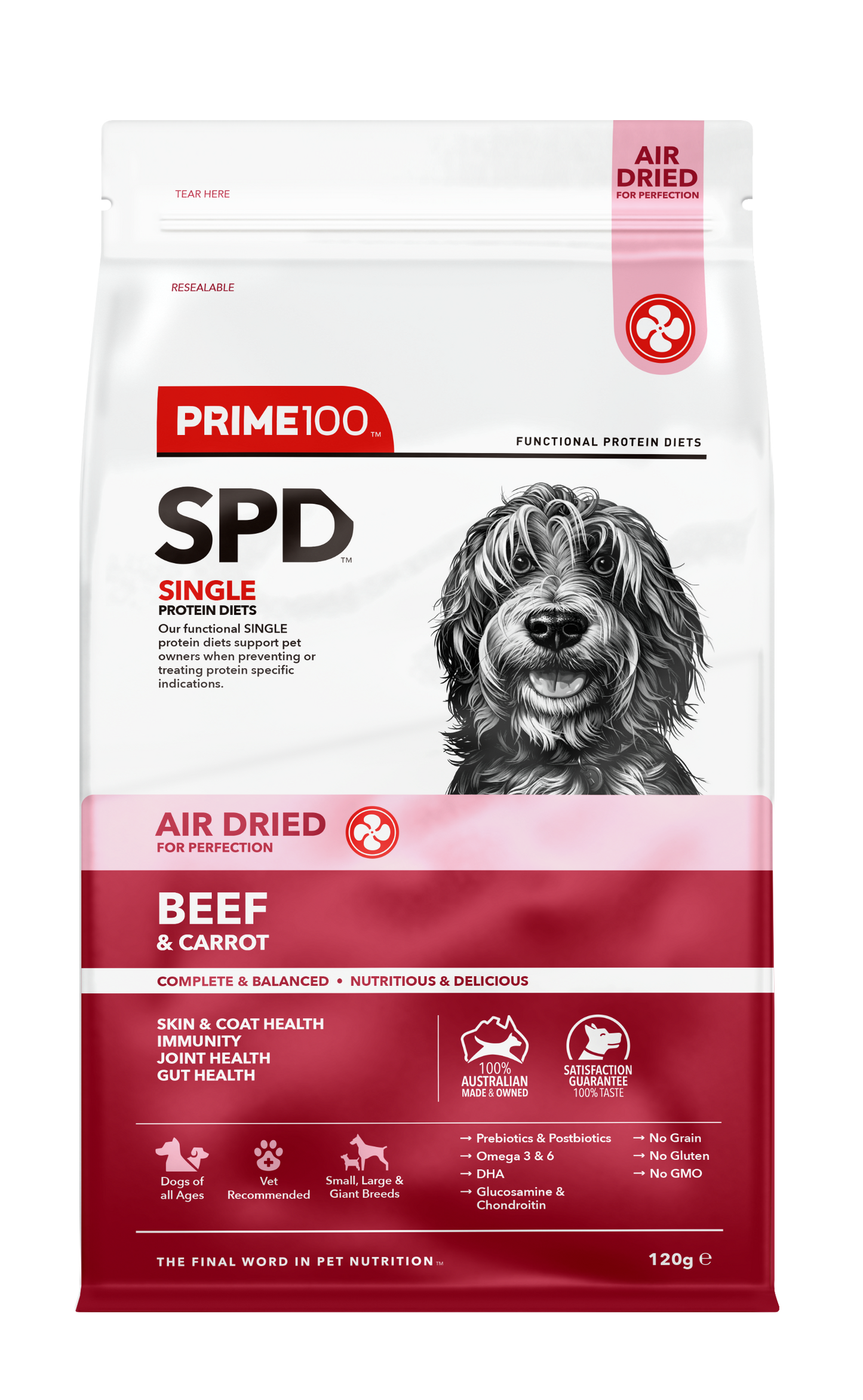 Prime100 – SPD Air Dried – Beef & Carrot