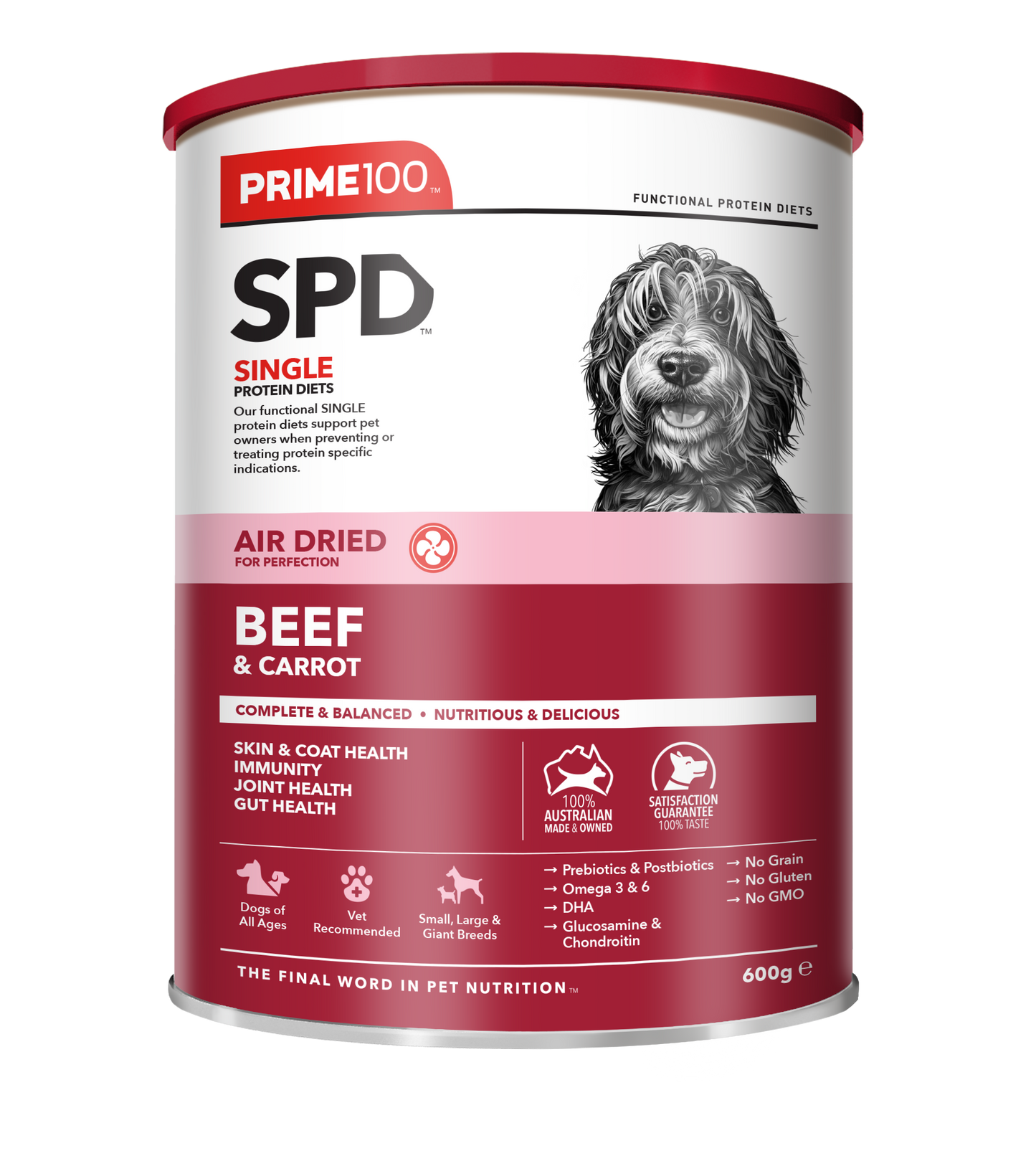 Prime100 – SPD Air Dried – Beef & Carrot