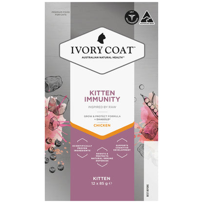 Ivory Coat – Kitten – Wet Food Trays – Inspired By Raw – Kitten Immunity 12x85g