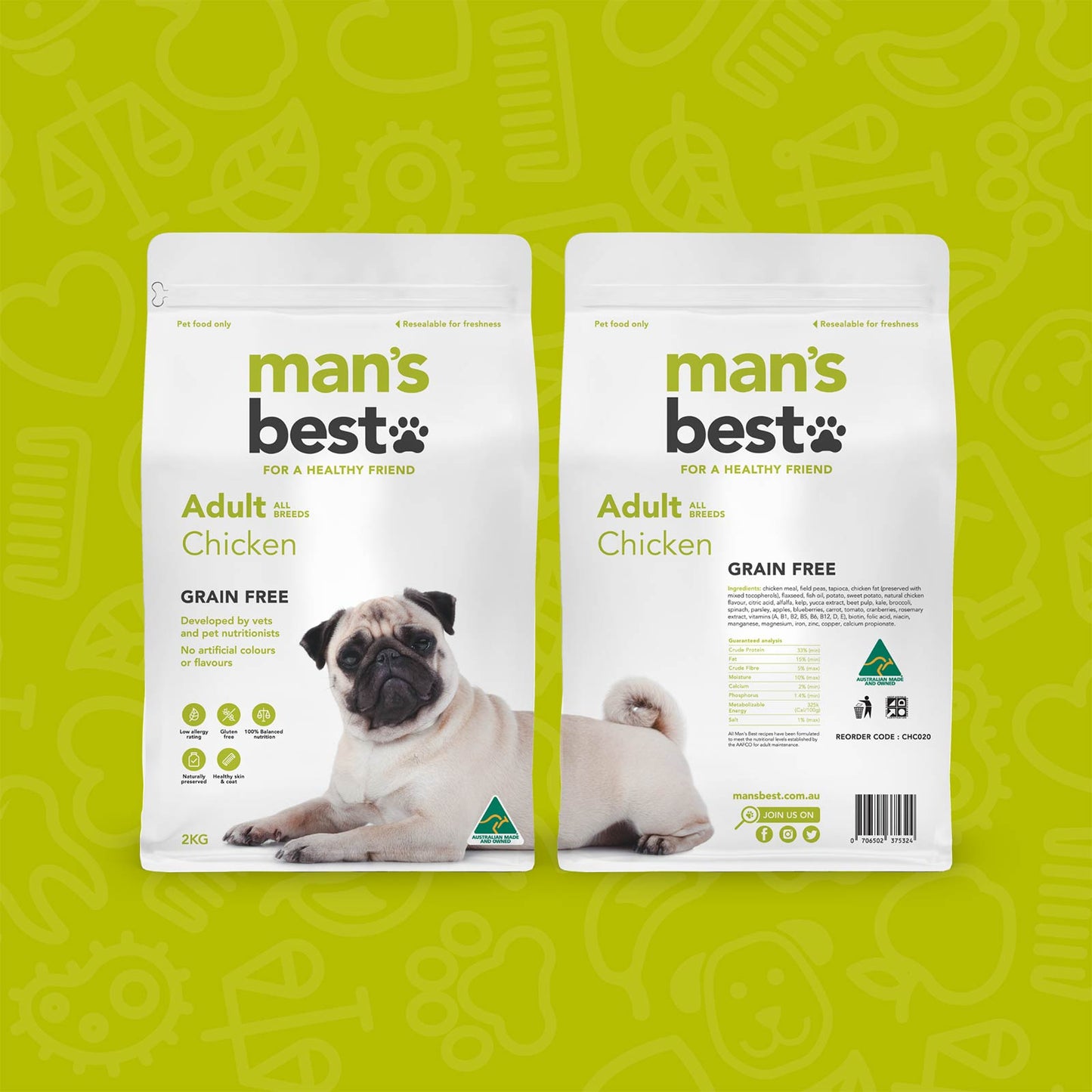 Man’s Best – Adult Dog – GRAIN FREE – Chicken
