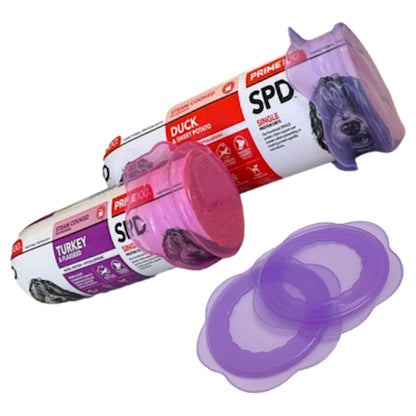 Stretchy cover for dog pet food roll or canned food