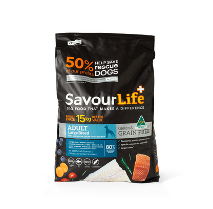 SavourLife GRAIN FREE Adult Dog Food for Large Breeds – Australian Ocean Fish & Salmon