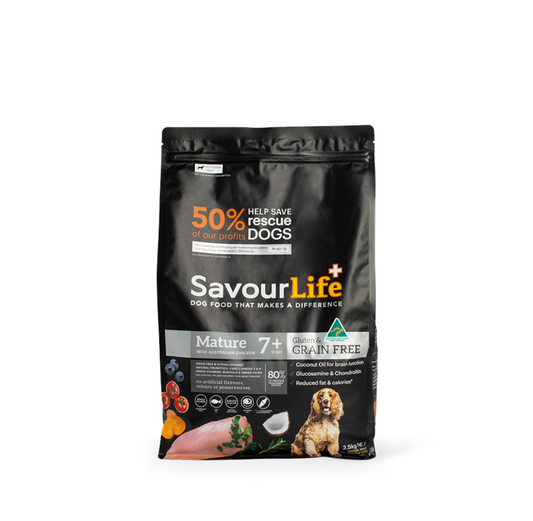 SavourLife GRAIN FREE Dry Food for Mature 7+ Dogs – Australian Chicken