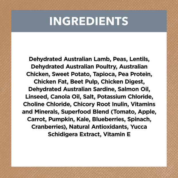 Ivory Coat – Adult Dog – GRAIN FREE – Lamb & Sardine