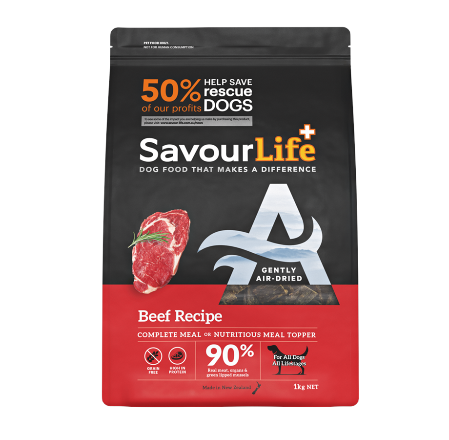Meal Topper bag of 1kg SavourLife Air Dry Dog Food, raw food, protein rich dog food, convenient 