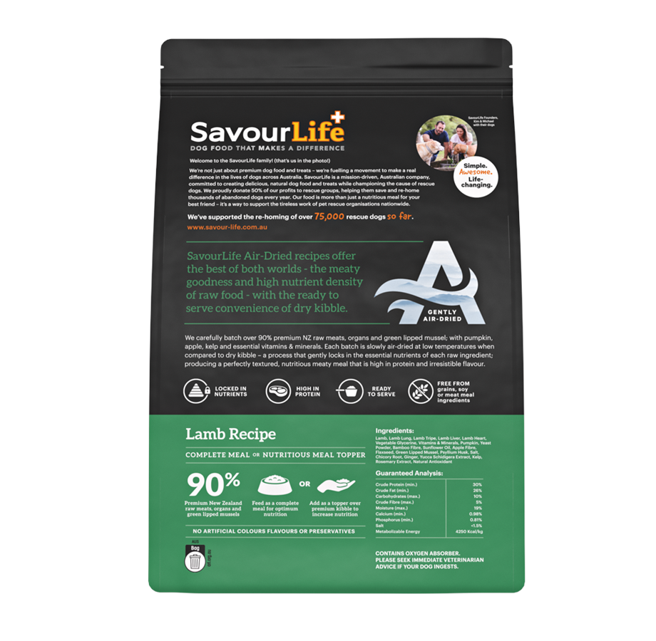 SavourLife – Adult Dog – Air Dried Lamb Recipe 1kg