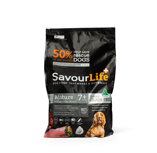 SavourLife GRAIN FREE Dry Food for Mature 7+ Dogs – Australian Chicken