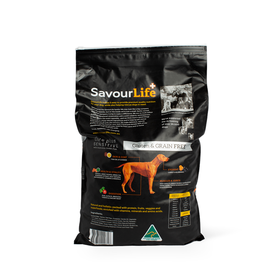 SavourLife Adult Dog Food GRAIN FREE Care Plus – Sensitive with Australian Ocean Fish